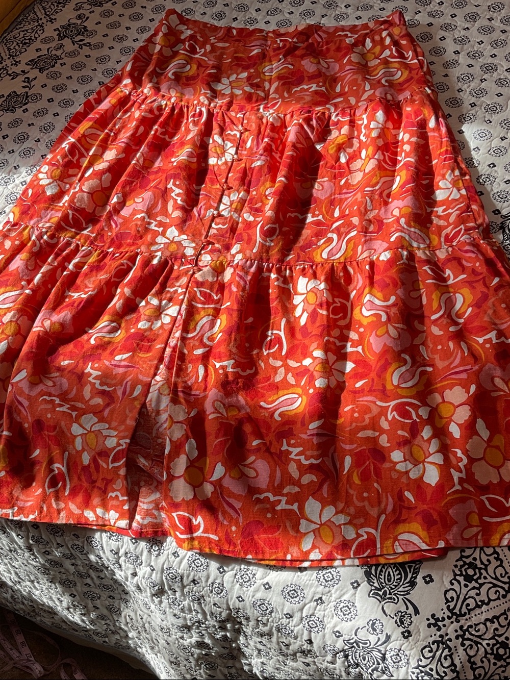 Midnight sky Linen Cotton MIDI Skirt L NWOT